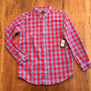 Plaid poplin spring shirt boys 16/18